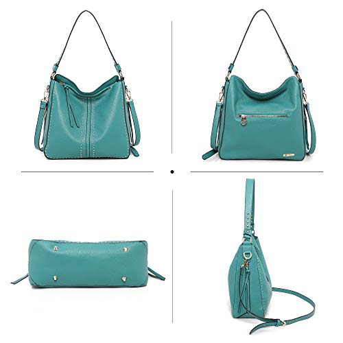 Studded Leather Concealed Carry Hobo Crossbody Purse