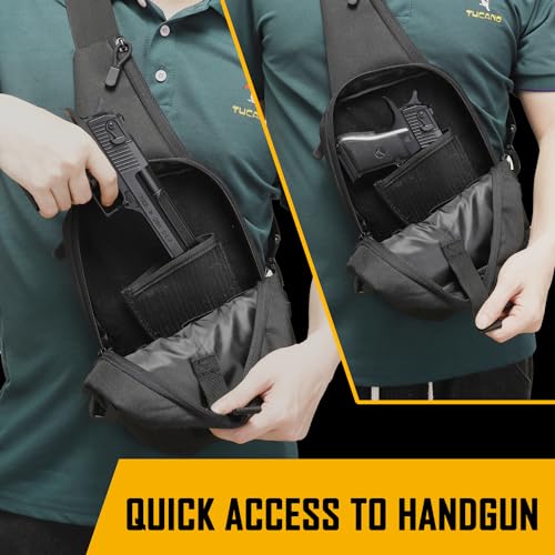Black Concealed Carry Crossbody Gun Bag for Men