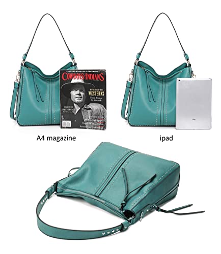 Studded Leather Concealed Carry Hobo Crossbody Purse