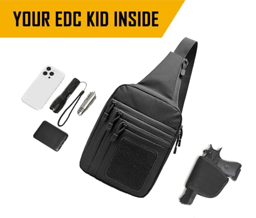 Black Concealed Carry Crossbody Gun Bag for Men