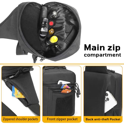 Black Concealed Carry Crossbody Gun Bag for Men