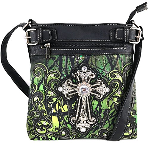 Green Camouflage Angel Wing Crossbody Concealed Carry Purse