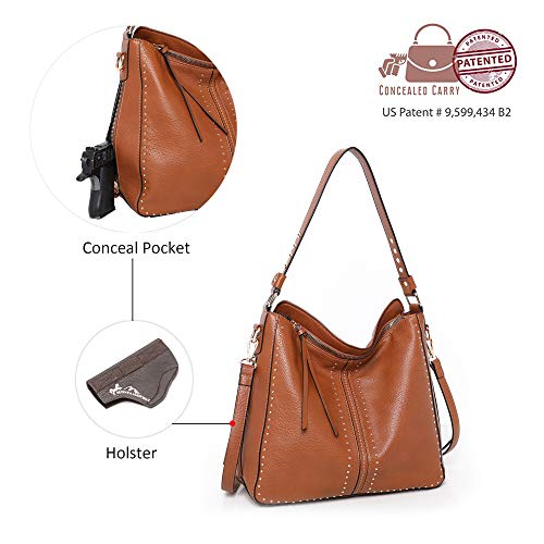 Women's Large Vegan Leather Hobo Bag with Holster