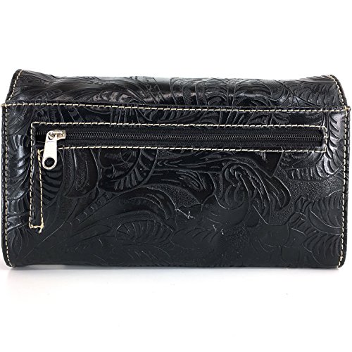 Justin West Tooled Sugar Skull Roses Shoulder Bag