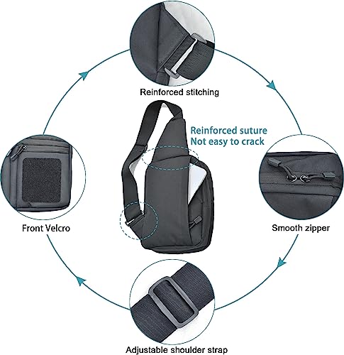 Men's FLWVOG Concealed Carry Crossbody Sling Bag (Black)