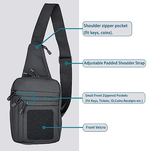 Men's FLWVOG Concealed Carry Crossbody Sling Bag (Black)