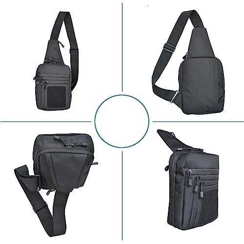 Men's FLWVOG Concealed Carry Crossbody Sling Bag (Black)
