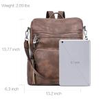 Large leather backpack purse for concealed carry in coffee