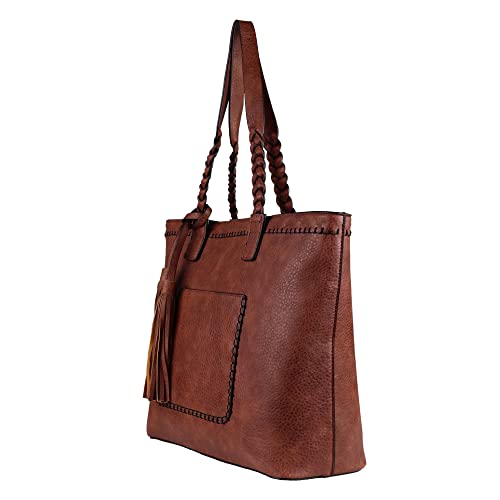 Cora Stitched Gun Tote for Concealed Carry (Mahogany)