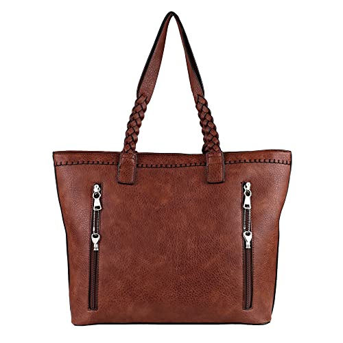 Cora Stitched Gun Tote for Concealed Carry (Mahogany)