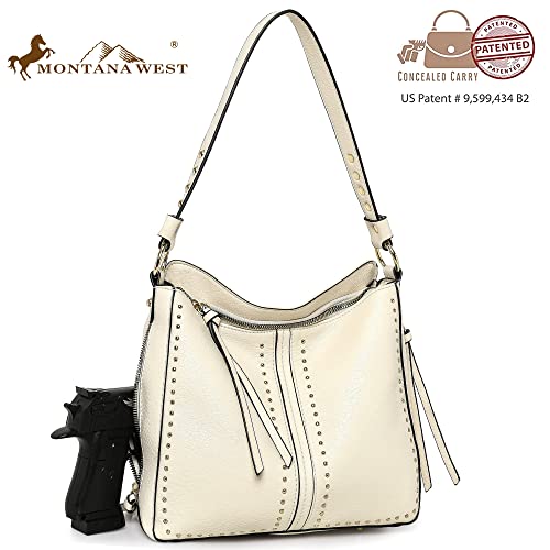 Montana West Concealed Carry 3-Piece Purse Set Beige