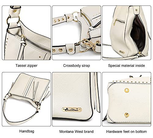 Montana West Concealed Carry 3-Piece Purse Set Beige