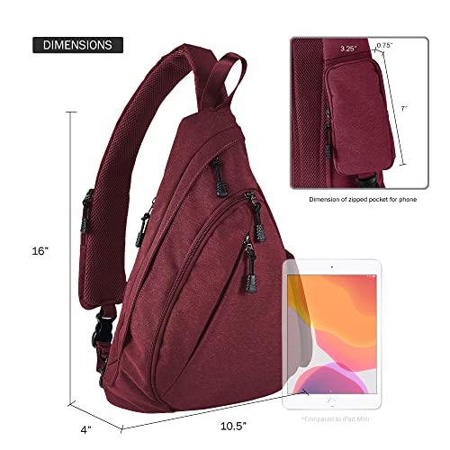 Unisex Red Crossbody Sling Concealed Carry Backpack Purse