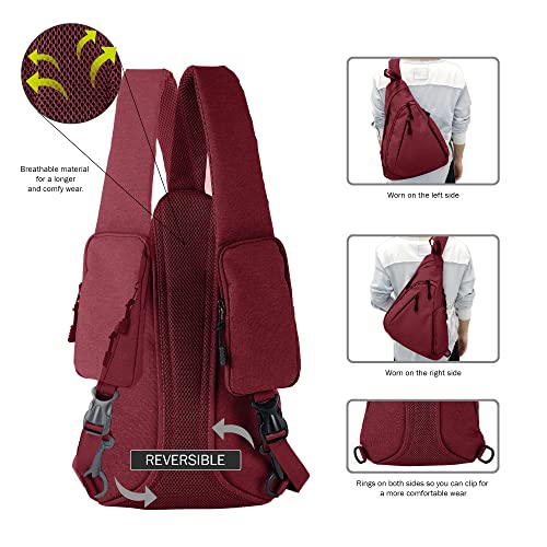 Unisex Red Crossbody Sling Concealed Carry Backpack Purse