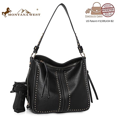 Montana West Black Leather Crossbody Concealed Carry Purse