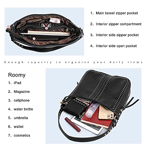 Montana West Black Leather Crossbody Concealed Carry Purse
