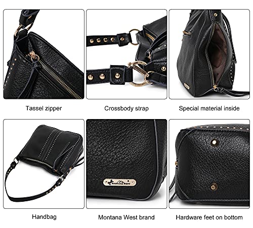Montana West Black Leather Crossbody Concealed Carry Purse