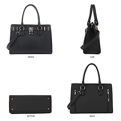 Dina Lock Black Concealed Carry Satchel by Emperia