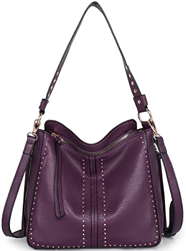 Purple Leather Crossbody Concealed Carry Handbag - Montana West