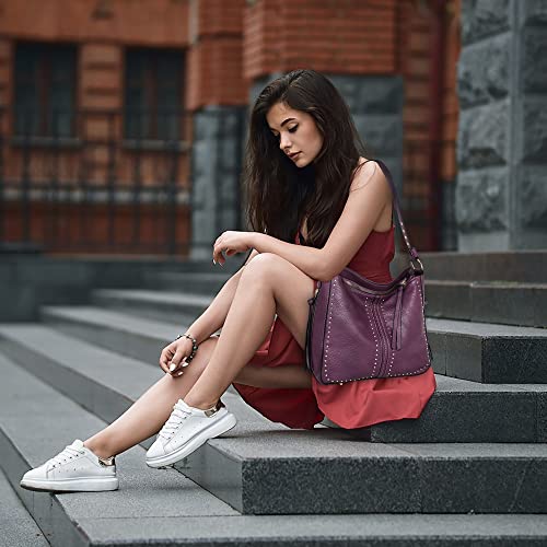 Purple Leather Crossbody Concealed Carry Handbag - Montana West