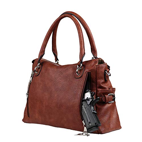 Faux Leather Jessica Satchel Concealed Carry Purse