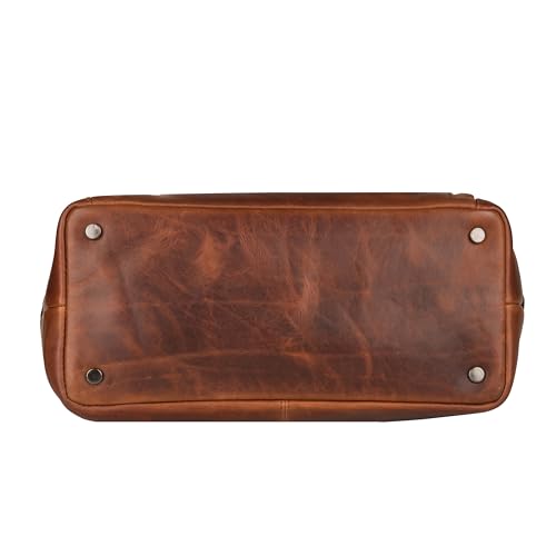 Sadie Leather Satchel with Universal Gun Holster - Cognac