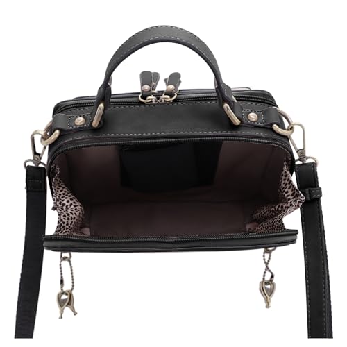 PANDORA Compact Concealed Carry Crossbody Satchel Purse - Black