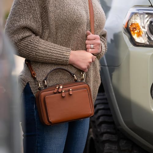 PANDORA Compact Concealed Carry Crossbody Satchel Purse - Black