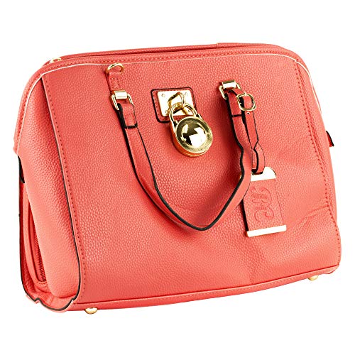 Coral Medium Bulldog Satchel Purse with Concealed Holster