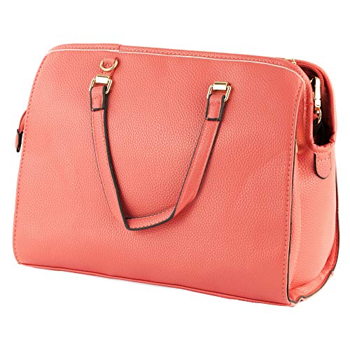 Coral Medium Bulldog Satchel Purse with Concealed Holster