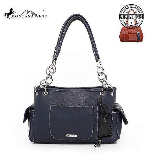 Montana West Patriotic Concealed Carry Tote Handbag - Navy