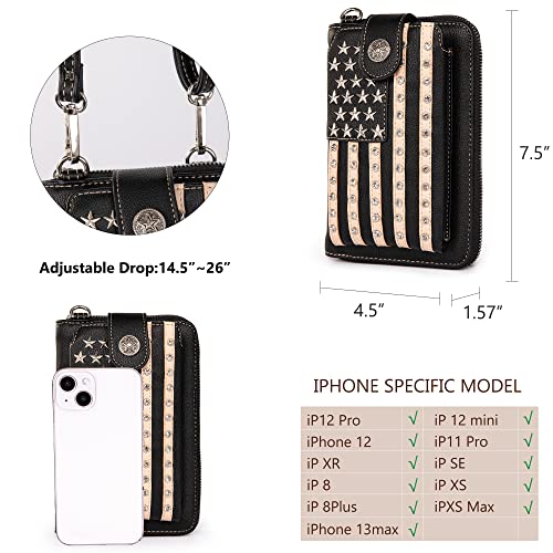Patriotic Studded Tote Satchel Concealed Carry Purse