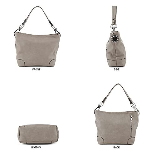 Gray Hobo Handbag with Lock & Key Conceal Carry