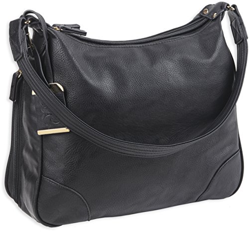 Black Bulldog Hobo Purse with Concealed Holster, Large