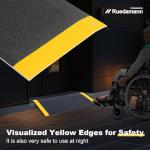 Aluminum Threshold Ramp, 600lbs, Portable, Anti-Slip, Wheelchair, 10L x 31.5W, Black