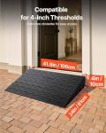 VEVOR 4" Rise Rubber Threshold Ramp, Wheelchair/Scooter, Black