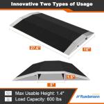 Aluminum Wheelchair Threshold Ramp with Frame, Non-Slip Surface