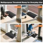 Aluminum Wheelchair Threshold Ramp with Frame, Non-Slip Surface