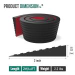 2'' Rubber Threshold Ramp for Doorways and Driveways