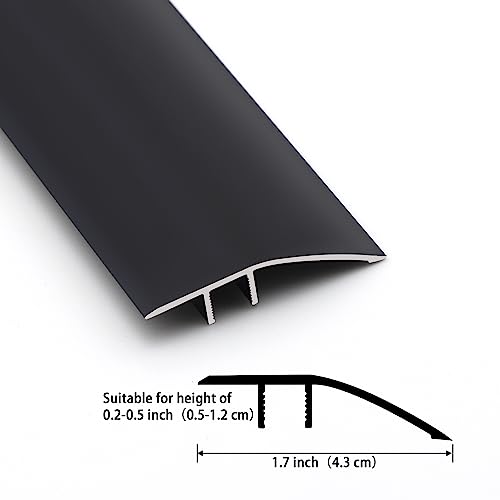 Black Aluminum Threshold Ramp for 0.2-0.5 inch Gap