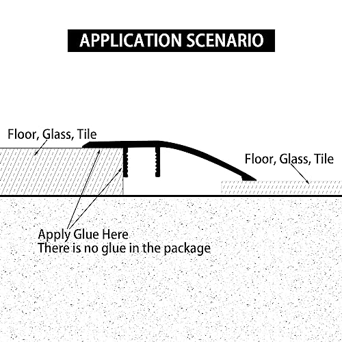 Black Aluminum Threshold Ramp for 0.2-0.5 inch Gap