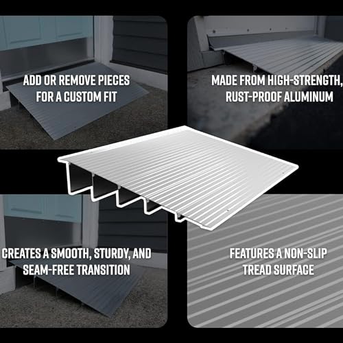 1" Portable Aluminum Threshold Ramp for Doorways and Landings