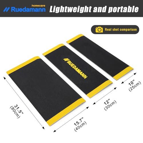 Aluminum Threshold Ramp, Portable, Anti-Slip, Wheelchair Access, 10L x 31.5W Inch