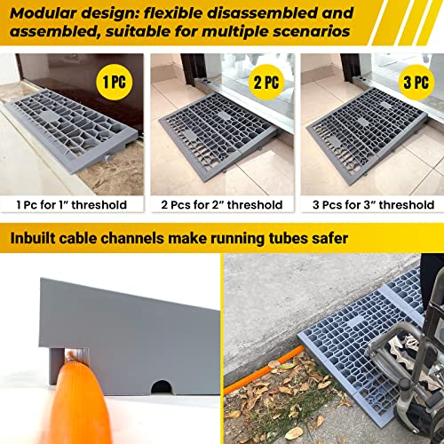 HOXWELL Modular 3" Rise Doorway Threshold Ramps (2 PCS)