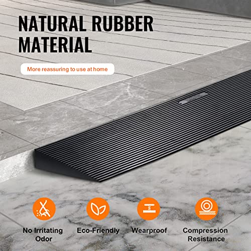 VEVOR Cuttable 1.2" Rise Rubber Threshold Ramp