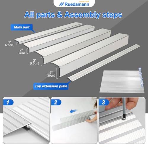 Aluminum Threshold Ramp for Wheelchairs and Scooters