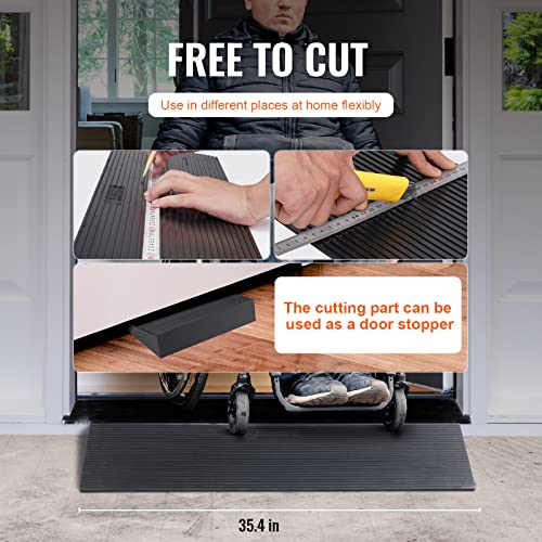 VEVOR Cuttable 1.2" Rise Rubber Threshold Ramp