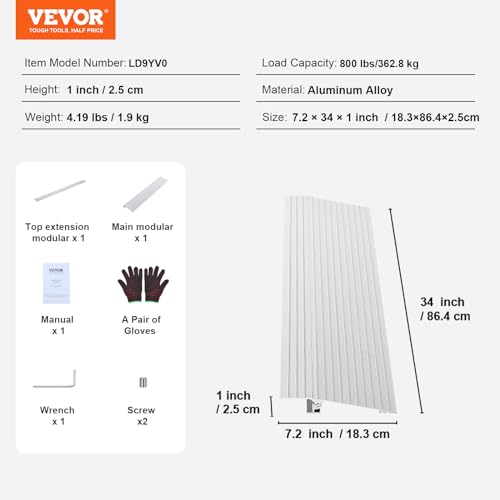 Adjustable aluminum doorway threshold ramp for wheelchairs