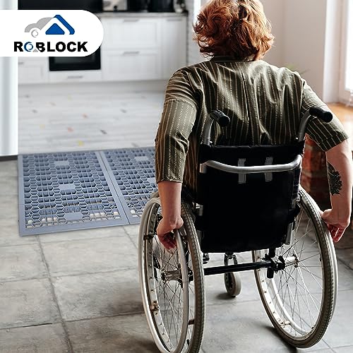 ROBLOCK 3" Rise Detachable Wheelchair Threshold Ramps, 2PCS, 3000 LB Capacity