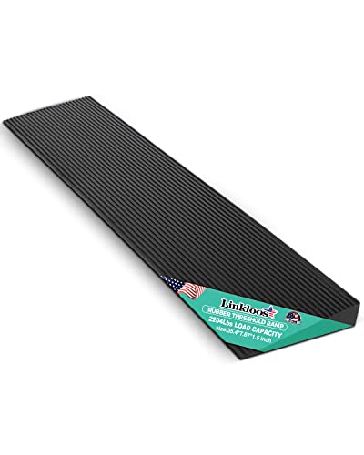 Linkloos Adjustable Rubber Threshold Ramp, Non-Slip Surface